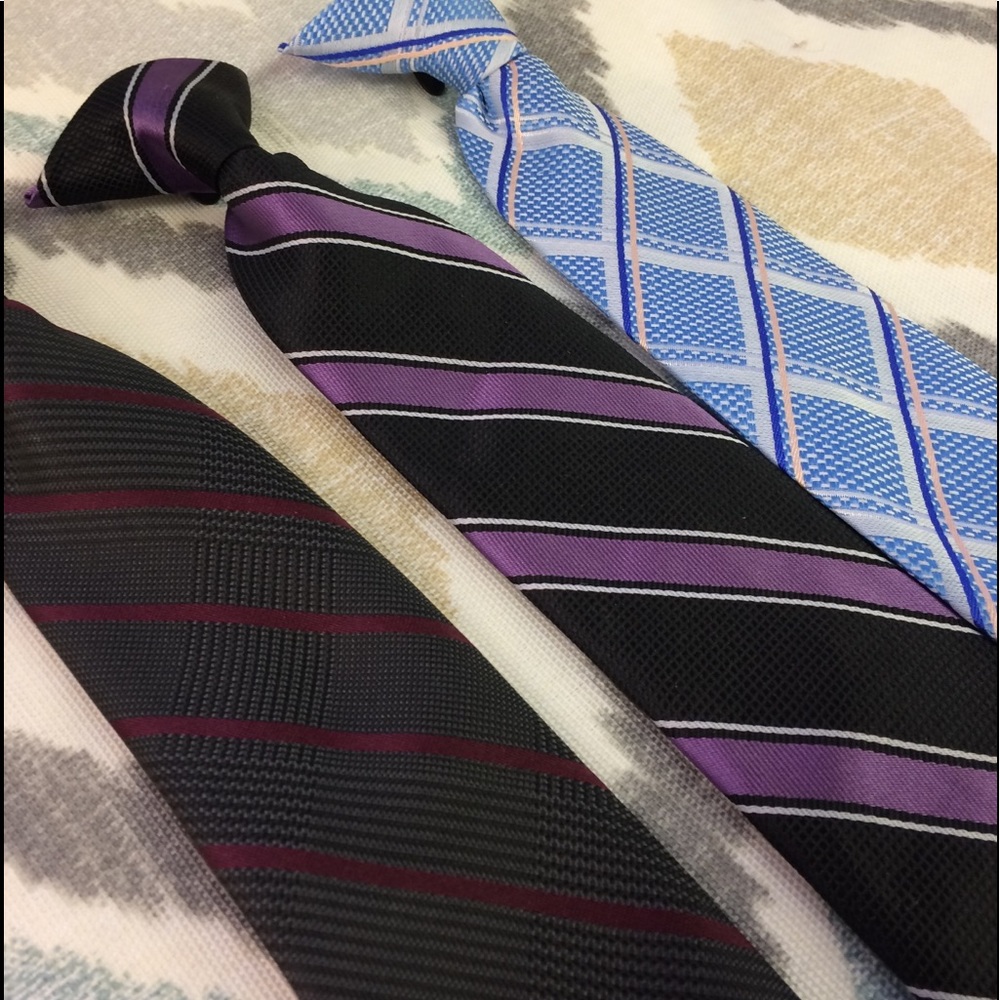 Boys Ties Clip On Dress Up Lot of Three (3)